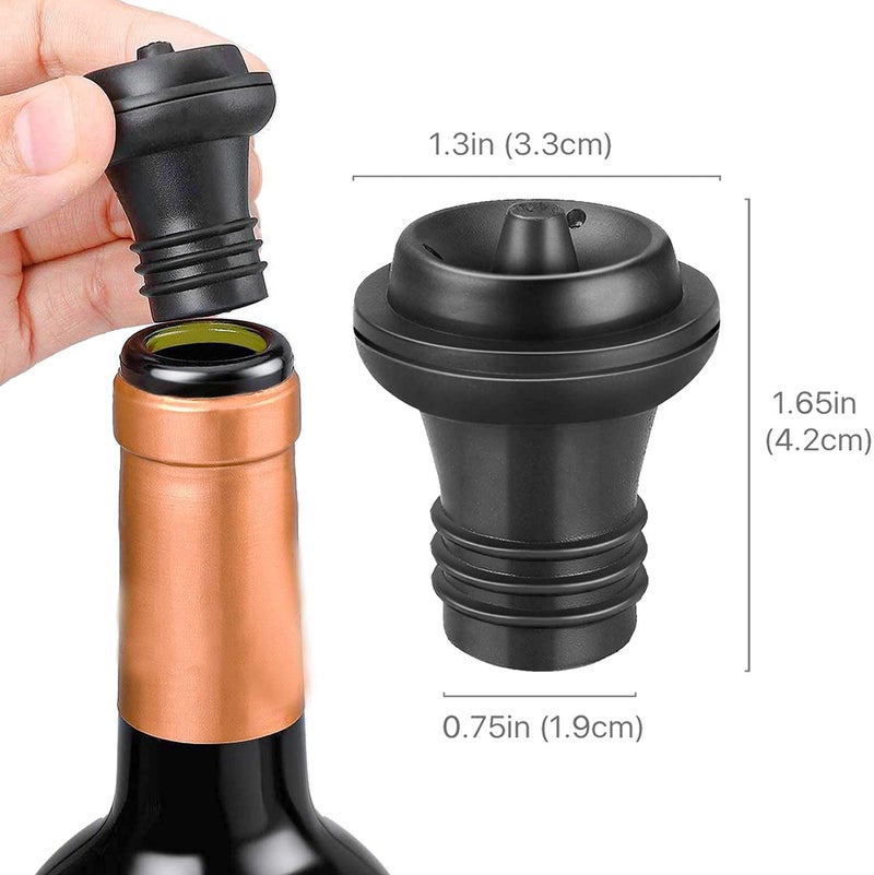 Ergonflow Wine Saver Vacuum Stoppers - Set of 6 Rubber Stoppers for Wine Preservation - Image 2